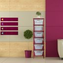 Ver imagem 2 de Organizador 6 Cestos Vermelho com Cestos Brancos Organizer