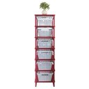 Ver imagem 1 de Organizador 6 Cestos Vermelho com Cestos Brancos Organizer