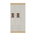 Ver imagem 7 de Guarda-roupa Infantil 92cm com Vidro 3 Portas e 2 Gavetas Teddy Multimóveis Mp4487 Madeirado/off