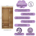 Ver imagem 3 de Guarda-roupa Infantil 92cm com Vidro 3 Portas e 2 Gavetas Teddy Multimóveis Mp4487 Madeirado/off