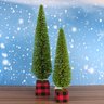 Kit 2 Mini Árvores De Natal Topiárias Minimalistas 40 e 54cm - 1