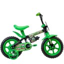 Ver imagem 1 de Bicicleta Infantil Aro 12 Cebolinha Freio a Tambor com Garrafinha Preto Verde Track & Bikes