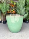 Ver mais imagens de Vaso Para Plantas Grande Decorativo Sala Jardim Alto Brilho  e Leve 40cm (Liso/Verde-Piscina)