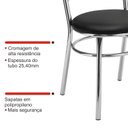 Ver mais imagens de Conjunto 6 Cadeiras para Cozinha Cromado/Preto