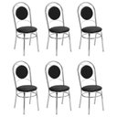 Ver imagem 3 de Conjunto 6 Cadeiras para Cozinha Cromado/Preto