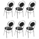 Ver imagem 4 de Conjunto 6 Cadeiras para Cozinha Cromado/Preto