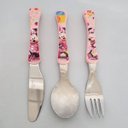 Ver imagem 2 de Conjunto de Talheres Minnie Rosa 3 Peças Garfo Faca Colher Inox Disney Infantil Simonaggio