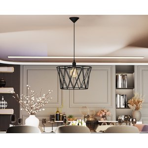 Pendente Onix Lustre de Teto Aramado Estilo Industrial Preto