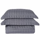 Ver imagem 4 de Kit Cobre Leito Dupla Face Micro Percal 200 Fios Solteiro com Porta Travesseiro:cinza-escuro