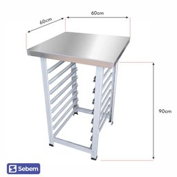 Mesa Bancada Estante Inox para Forno Turbo Convecção Gpaniz Titã Venancio Progas Saro - 5