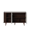 Ver imagem 5 de Buffet para Sala de Jantar 3 Portas Pés de Madeira Maciça Jurerê Branco/Off White Matte/Nogueira Real