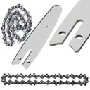Ver imagem 1 de Corrente Com Sabre 14 Dentes Placa Guia 4 Polegadas Kit 2 Uni Reposiçao Mini Motosserra Resistente P