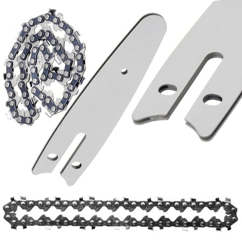 Corrente Com Sabre 14 Dentes Placa Guia 4 Polegadas Kit 2 Uni Reposiçao Mini Motosserra Resistente P