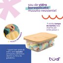 Ver imagem 5 de Pote de Vidro 800ml com Tampa de Bambu Hermético Retangular - Tud