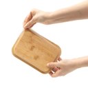 Ver imagem 3 de Pote de Vidro 800ml com Tampa de Bambu Hermético Retangular - Tud