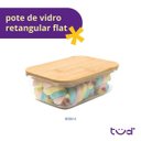 Ver imagem 4 de Pote de Vidro 800ml com Tampa de Bambu Hermético Retangular - Tud