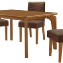 Ver imagem 7 de Mesa de Jantar Liz 120cm Mdf Canto Copo e com 4 Cadeiras Safira