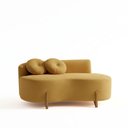 Ver imagem 1 de Sofá Decorativo Curvo Orgânico Living Veludo Mostarda - Montanaris Decor