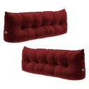 Ver imagem 1 de Kit 02 Almofadas para Cabeceira Encosto Apoio Lombar Spot 90cm com Porta Celular Veludo - Desk Desig