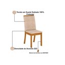 Ver imagem 4 de Sala de Jantar Completa Dora c/ Tampo Madeirado 90cm + 4 Cadeiras Isa Nature/Veludo Light Linho -