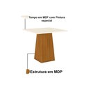 Ver imagem 5 de Sala de Jantar Completa Dora c/ Tampo Madeirado 90cm + 4 Cadeiras Isa Nature/Veludo Light Linho -