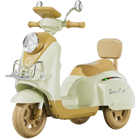 Mini Lambreta Eletrica Infantil Shiny Toys Scooter 6v Bege