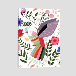 Quadro Estilo Beija Flor Tela No Chassi 63X42Cm - 1