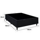 Ver imagem 3 de Base Box Baú Casal 138x188x35 Suede Galego Home Pistão a Gás - Preto