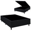 Ver imagem 2 de Base Box Baú Casal 138x188x35 Suede Galego Home Pistão a Gás - Preto