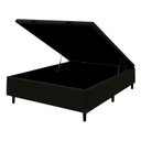 Ver imagem 1 de Base Box Baú Casal 138x188x35 Suede Galego Home Pistão a Gás - Preto