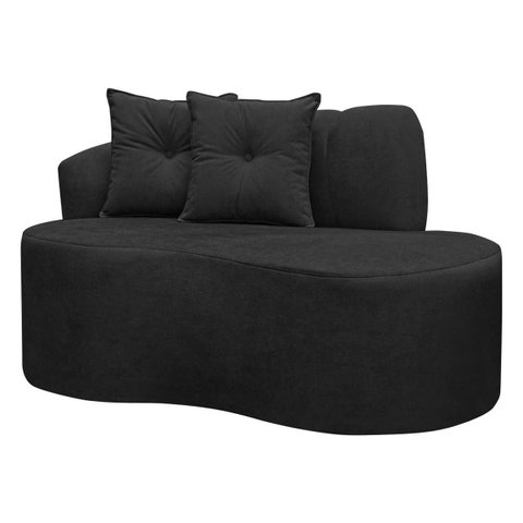 Sofá Curvo Orgânico Plaza 2 Pessoas 200cm Bouclê Preto Sofa Store