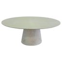 Ver imagem 7 de Mesa de Jantar Cone Oval 198x122 Cm Tampo Off White + Vidro Base Concreto Cinza