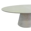 Ver imagem 6 de Mesa de Jantar Cone Oval 198x122 Cm Tampo Off White + Vidro Base Concreto Cinza