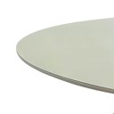 Ver imagem 3 de Mesa de Jantar Cone Oval 198x122 Cm Tampo Off White + Vidro Base Concreto Cinza