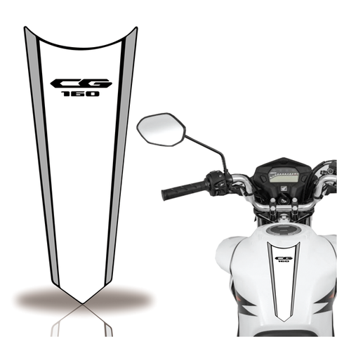 Adesivo Faixa Gravata Tanque Moto Cg 160 150 Titan Fan Cobra Motoparts 160 Cinza Preto
