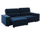 Ver imagem 2 de Estofado 3 Lugares Jersey Retratil e Reclinavel Veludo Azul - Casa Giulia