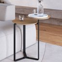 Ver imagem 2 de Mesa Lateral para Sala de Estar 2 em 1 Pés Metálicos Dari A03 Hanover Preto - Lyam Decor