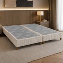 Ver imagem 1 de Base para Cama Box Queen Bipartida CR462D Estrutura em Madeira Bege Multimóveis 158cm