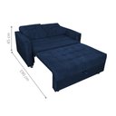 Ver imagem 3 de Sofá Cama 2 Lugares Yago Veludo Azul