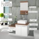 Ver imagem 7 de Gabinete para Banheiro 2 Portas 1 Gaveta com Cuba Q35 e Espelheira Legno 831W Espresso Móveis Branco/Nogal