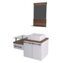 Ver imagem 2 de Gabinete para Banheiro 2 Portas 1 Gaveta com Cuba Q35 e Espelheira Legno 831W Espresso Móveis Branco/Nogal