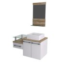 Ver imagem 2 de Gabinete para Banheiro 2 Portas 1 Gaveta com Cuba Q35 e Espelheira Legno 831W Espresso Móveis Branco/Carvalho