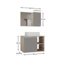 Ver imagem 3 de Conjunto Gabinete Banheiro Virtus 60cm - Gabinete + Cuba + Espelheira Madeirado Cinza