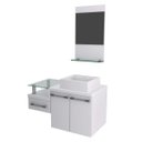 Ver imagem 2 de Gabinete para Banheiro 2 Portas 1 Gaveta com Cuba Q35 e Espelheira Legno 831W Espresso Móveis Branco/Chess