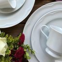 Ver imagem 5 de Conjunto 6 Pratos Rasos Porcelana 25cm Branco Relevo Cottage Redondo Germer
