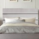 Ver imagem 1 de Cabeceira Estofada Cama Box King 195cm Argentina Suede Cinza Claro- Mabe Magazine