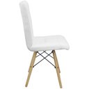 Ver imagem 2 de Kit 4 Cadeiras Gomos Eiffel Eames Fitz Dublin Estofada Base Madeira Branca
