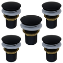 Ver imagem 1 de Kit 05 Válvula Ralo Click 1.1/4 Metal Pia e Cuba Preto Fosco