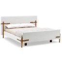 Ver imagem 1 de Cama de Casal Mh-6017 Herval Estofado Casal Colchão 158 Cm Madeira Maciça Off White Detalhe Marrom