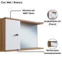 Ver imagem 4 de Armário Espelheira Lva05 1 Porta 60 Cm Lva05 Mell Branco Novam